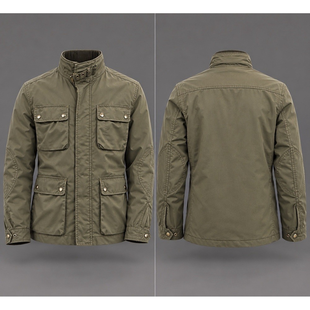 Banana Republic jacket wool insulated Water Resistant Field Chore Military grn